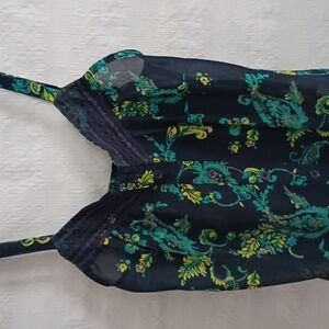 Elegant Navy Floral Women's Tank Top